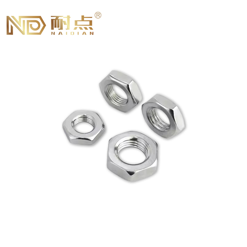 Blue and white zinc hexagonal nuts